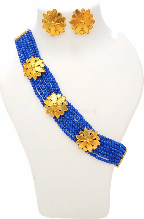 Assamese_Traditional_Gold_Plated_Blue_Colour_Golpota_Necklace_Set_For_Women_&_Girl